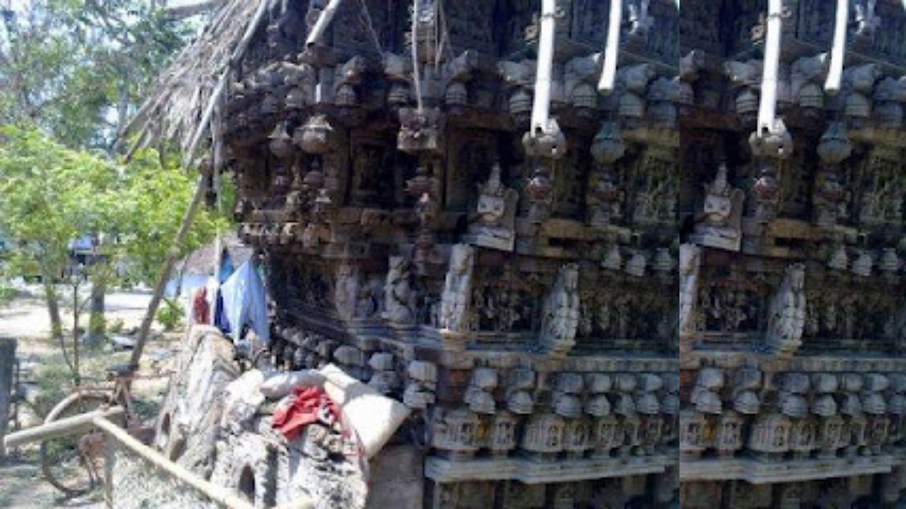 Wooden chariot, Ramar temple in Ayodhyapattinam., Salem
