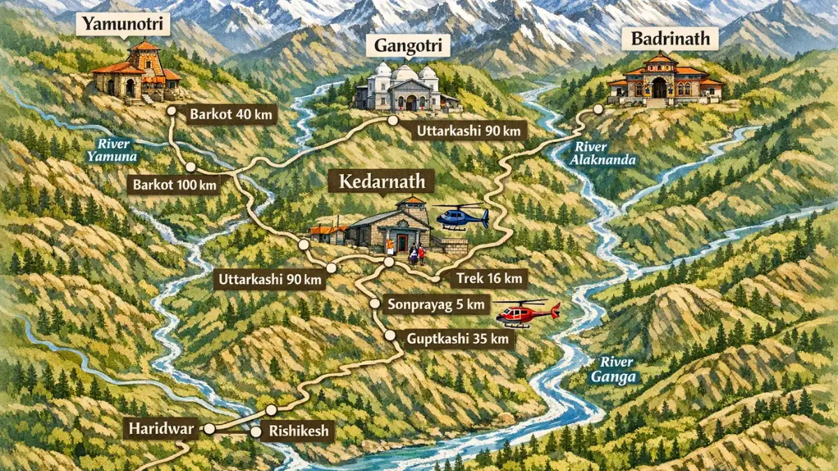 Chardham Yatra Route Map